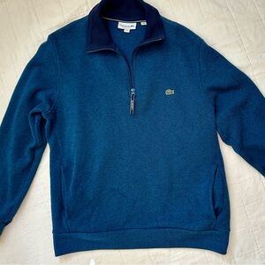Navy Lacoste quarter zip pullover #Lacoste #QuarterZip